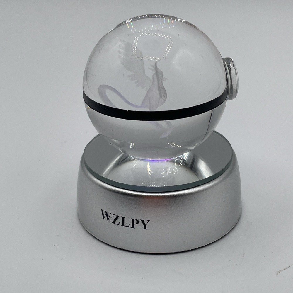 Crystal Ball with Color Changing Light-up Base And Internal Bird Figure - Picture 1 of 7